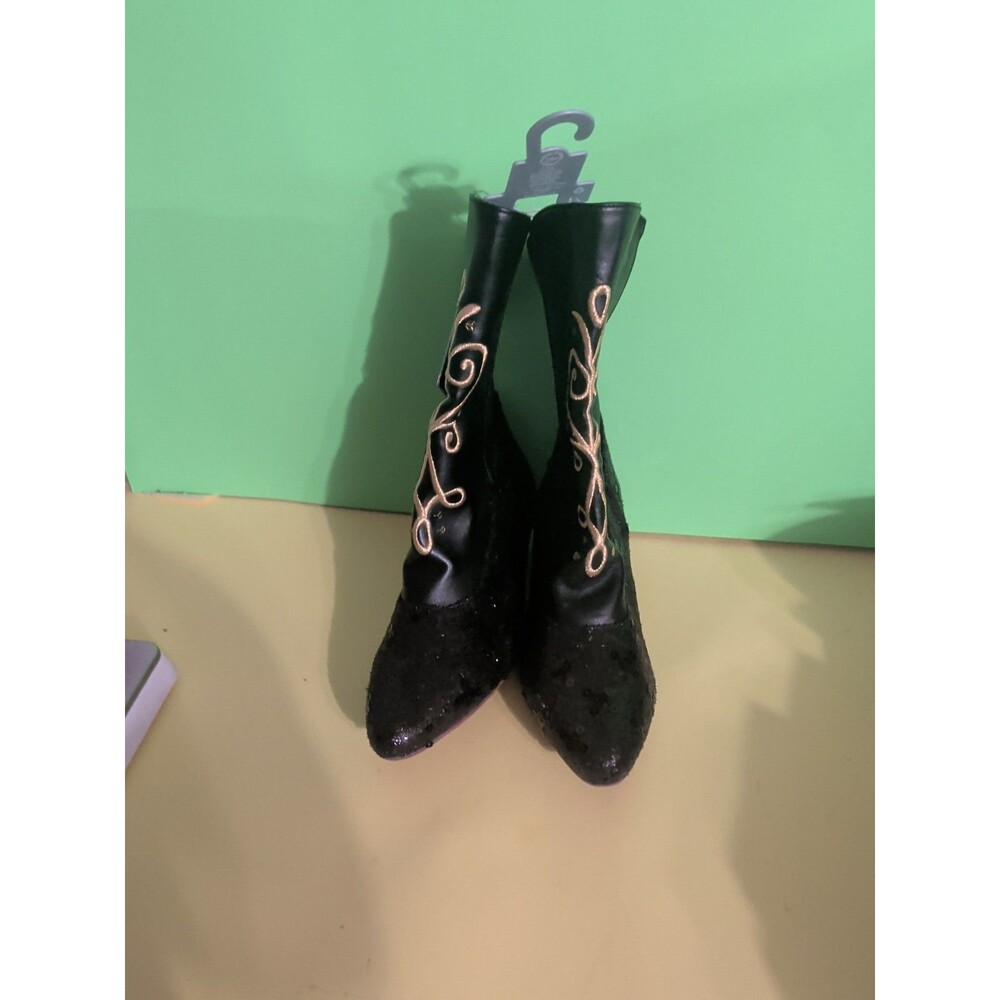 Disney Collection Frozen Anna Custom Boots,  Size 2/3 Black Gold Purple